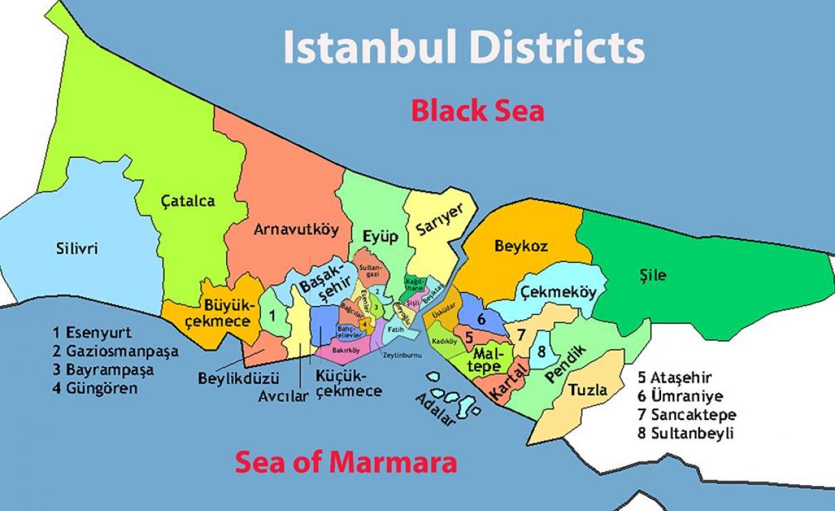 Ist на русском языке. Районы Стамбула. Районы Стамбула на карте. Азиатский район Стамбула на карте. Районы Стамбула на карте на русском.
