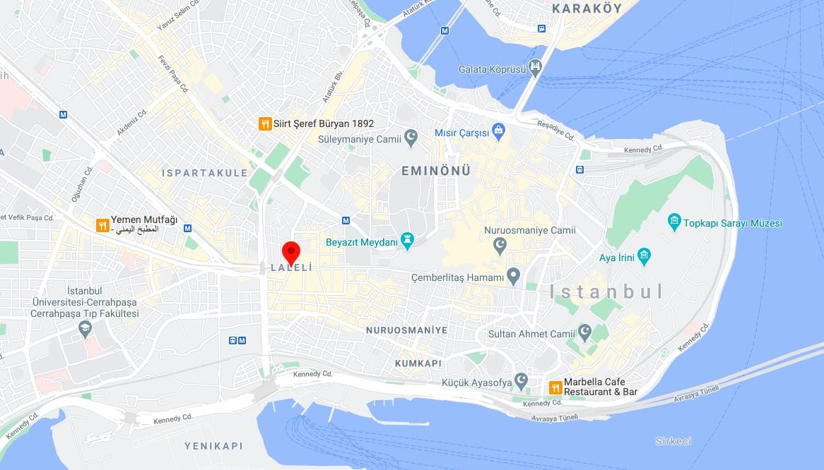 Стамбул Лалели карта