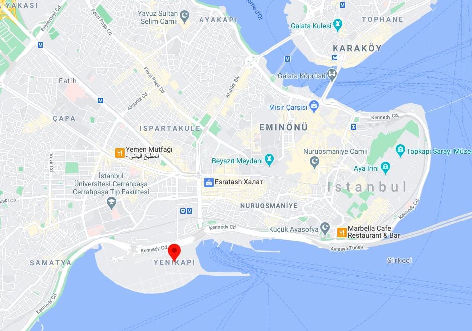 карта Йеникапы в Стамбуле