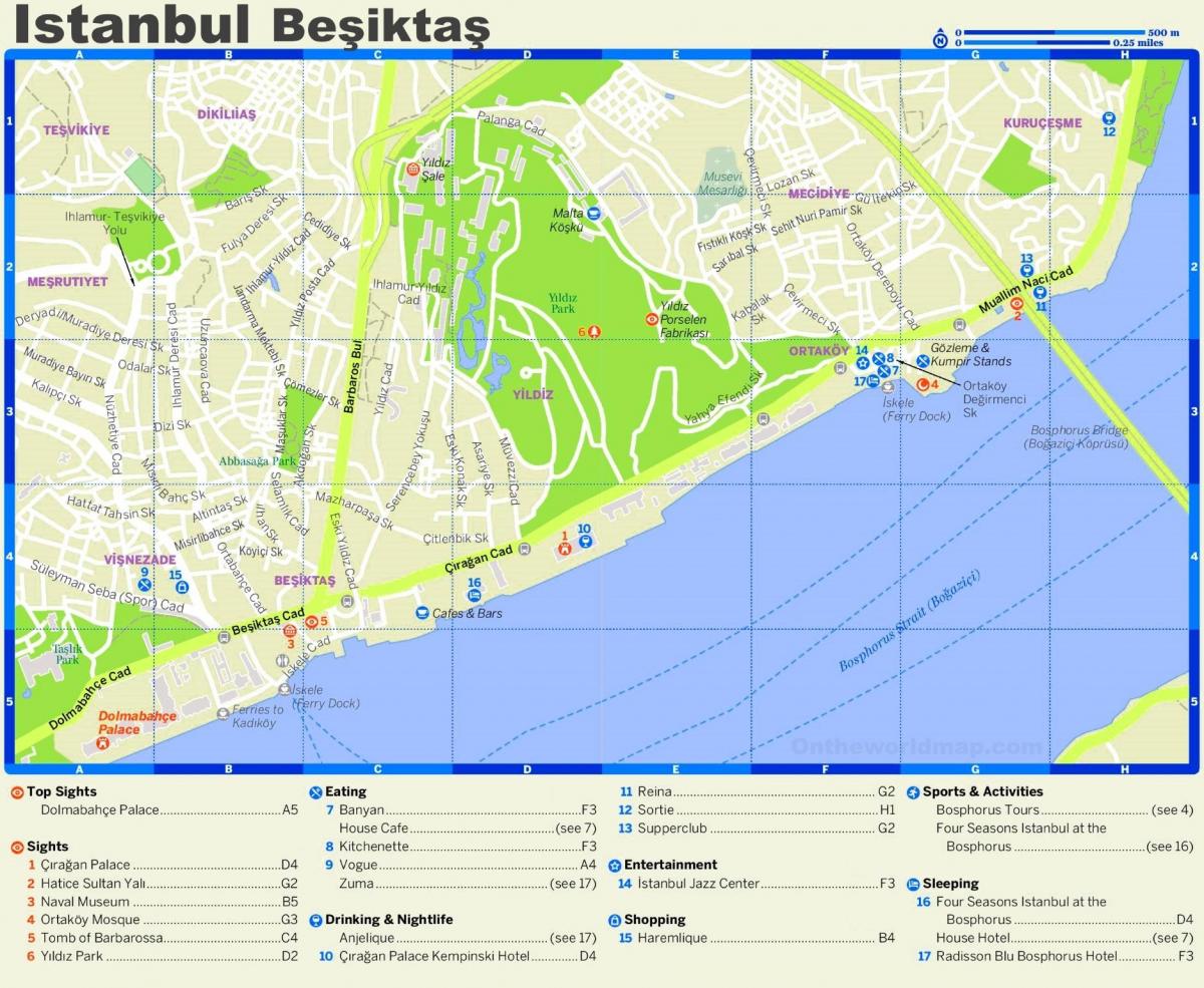 карта Бешикташ Стамбул
