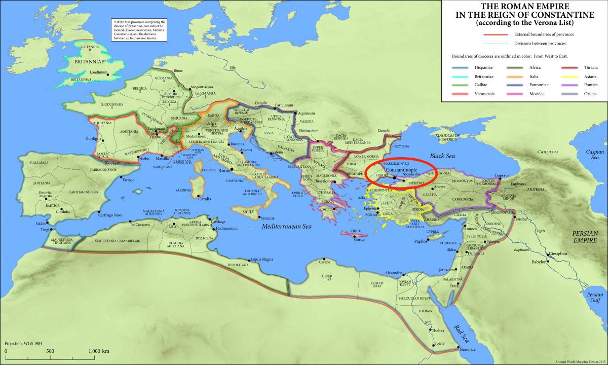 расположение Константинополя на карте мира