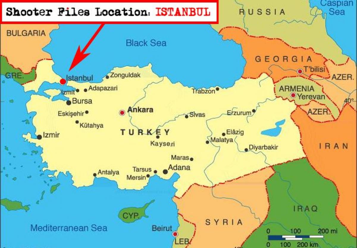 карту Стамбула и соседних стран