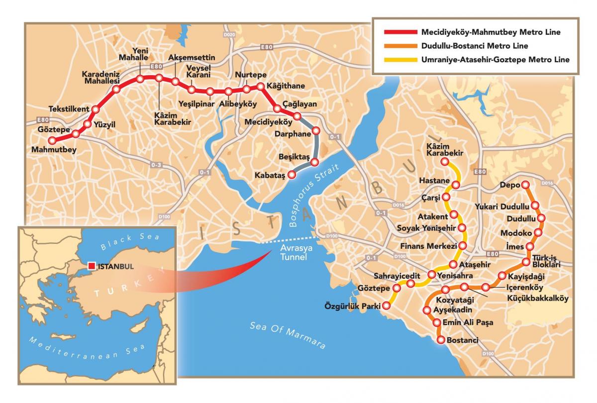 карта Стамбула тоннель