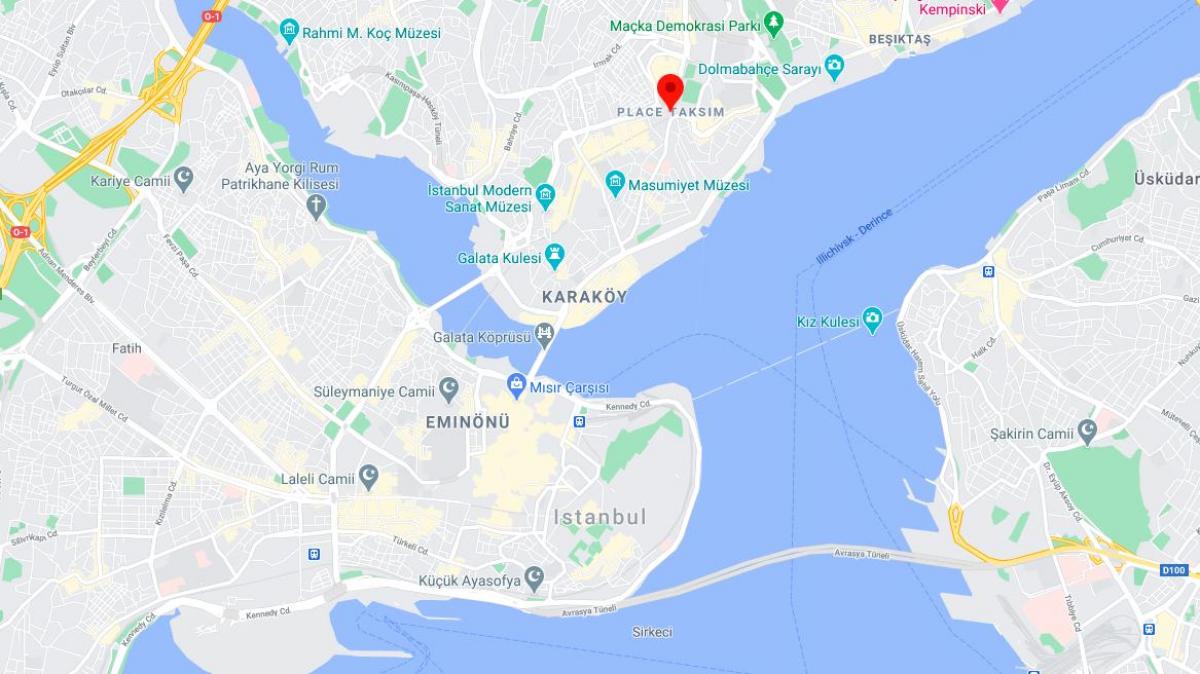 карта площадь Таксим Стамбул