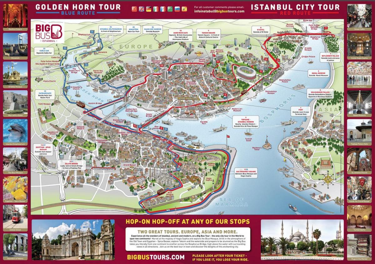 Стамбул автобусный тур на карте