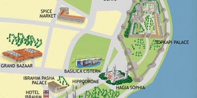 Голубая мечеть в Стамбуле на карте