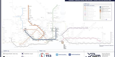 Карта метро Стамбула в Турции