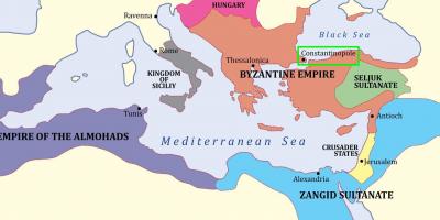 Константинополь на карте Европы
